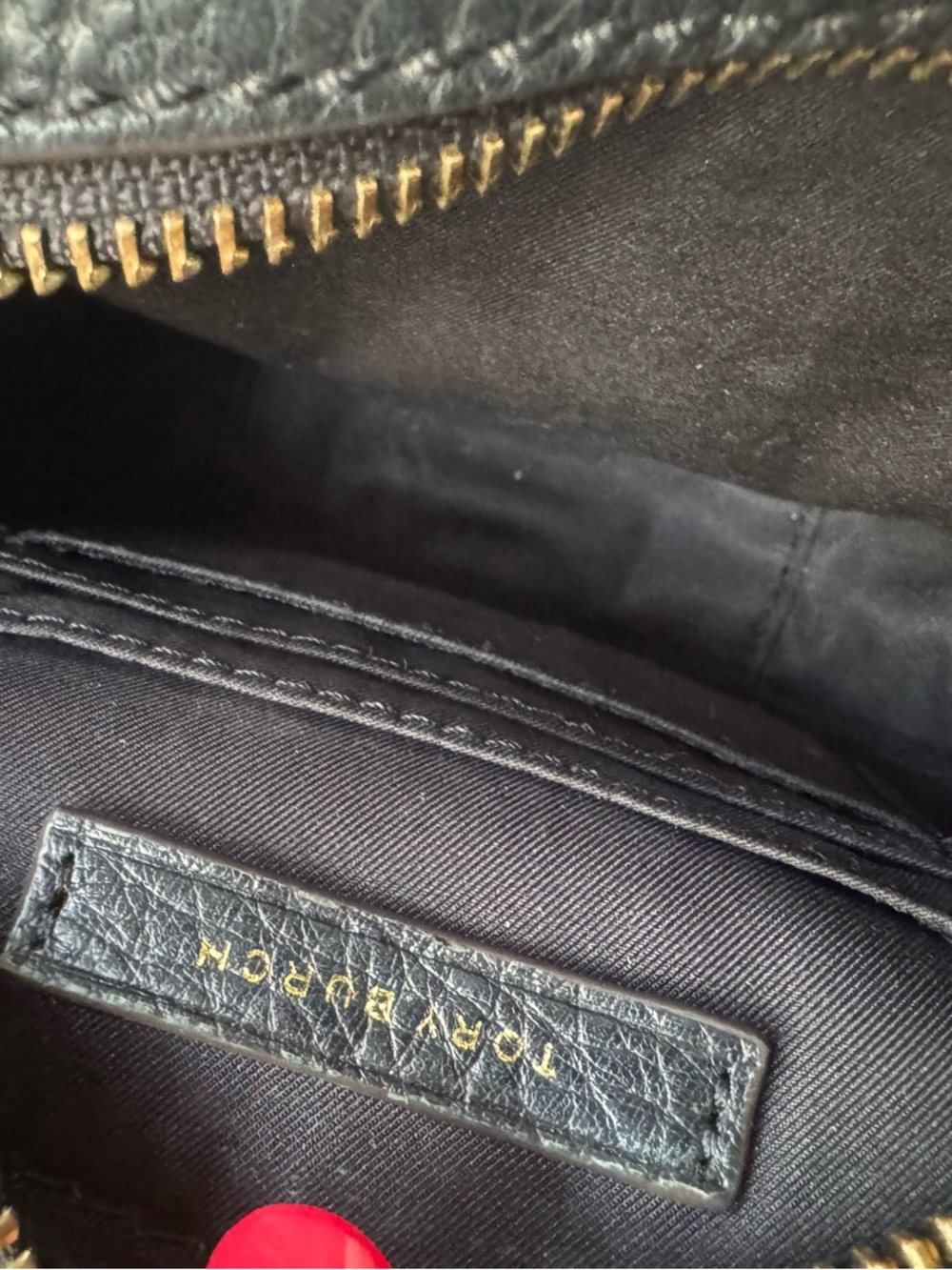 Tory Burch Black Pebbled Leather Mini Crossbody Coin Purse Tassel Bag - Picture 5 of 10